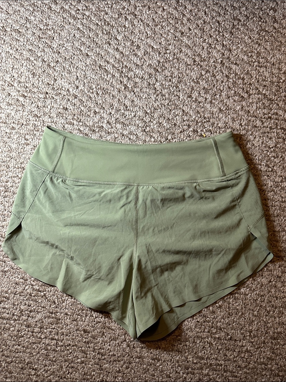 Light sage green athleta shorts with inner lining